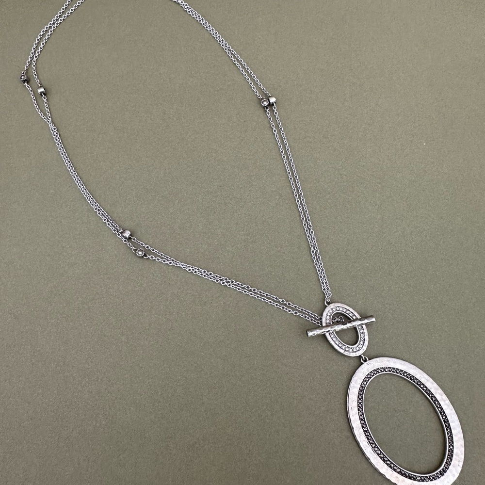 Judith Jack Sterling Silver Double Oval Necklace